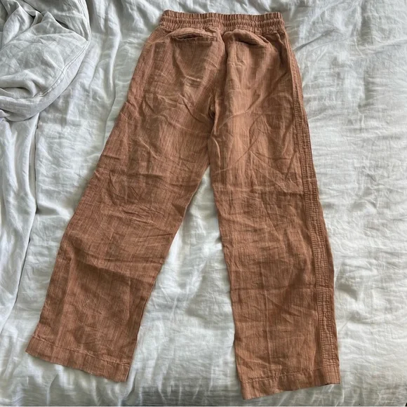 Athleta Cabo Linen Textured Wide Leg Pant, Rain Dance 6 - Picture 6 of 6